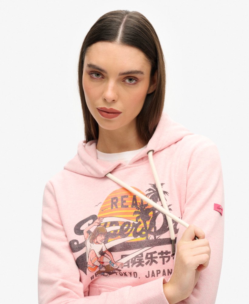 moletom com capuz la graphic na cor rosa mesclado solomon