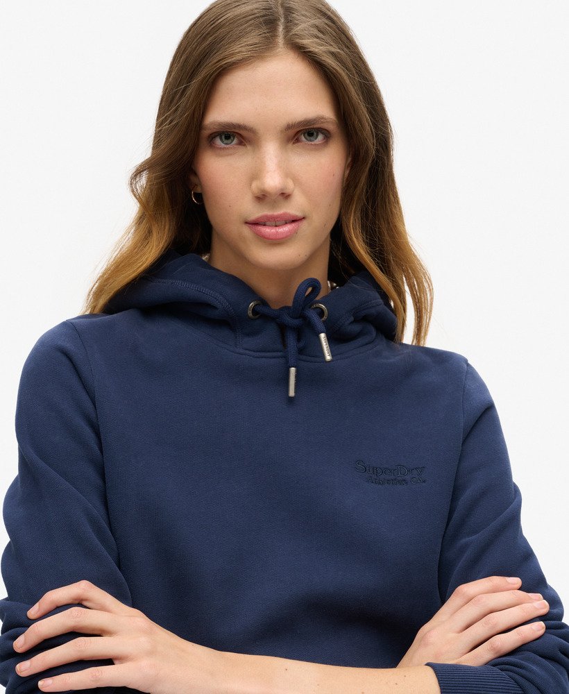 moletom com capuz essential logo na cor azul marinho mais intensa