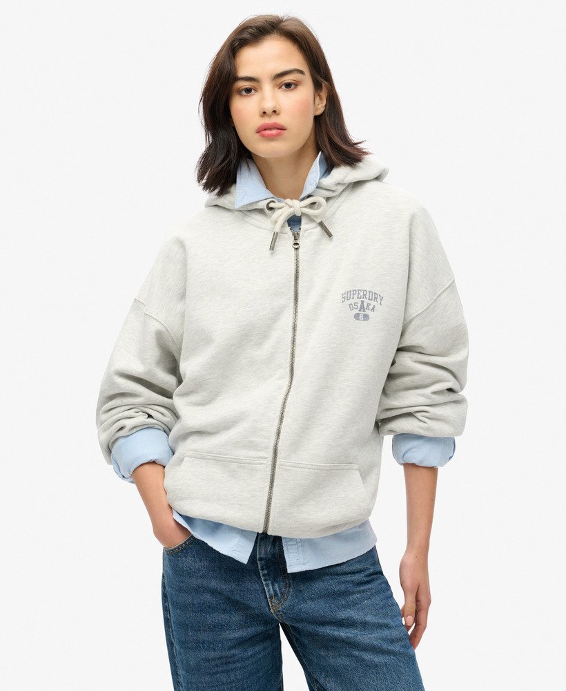 moletom com capuz oversized athletic essentials na cor cinza mesclado glacier