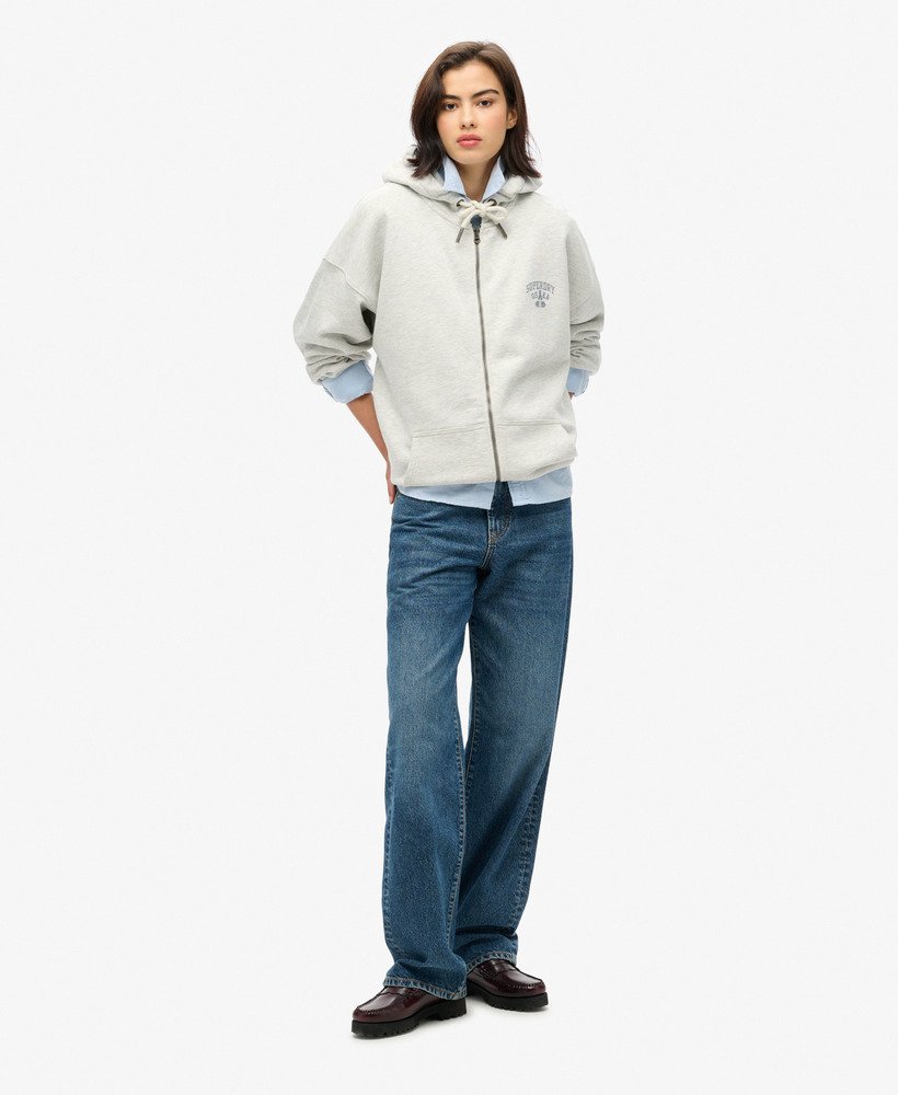 moletom com capuz oversized athletic essentials na cor cinza mesclado glacier