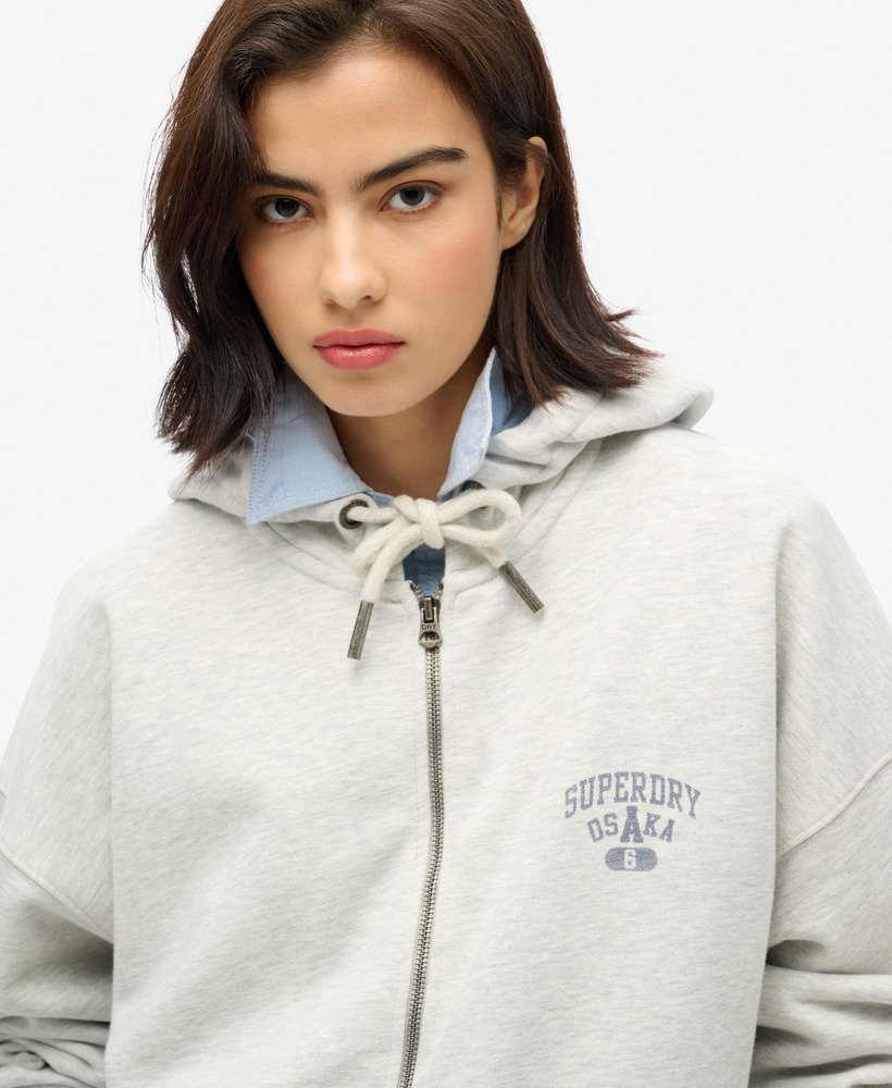 moletom com capuz oversized athletic essentials na cor cinza mesclado glacier