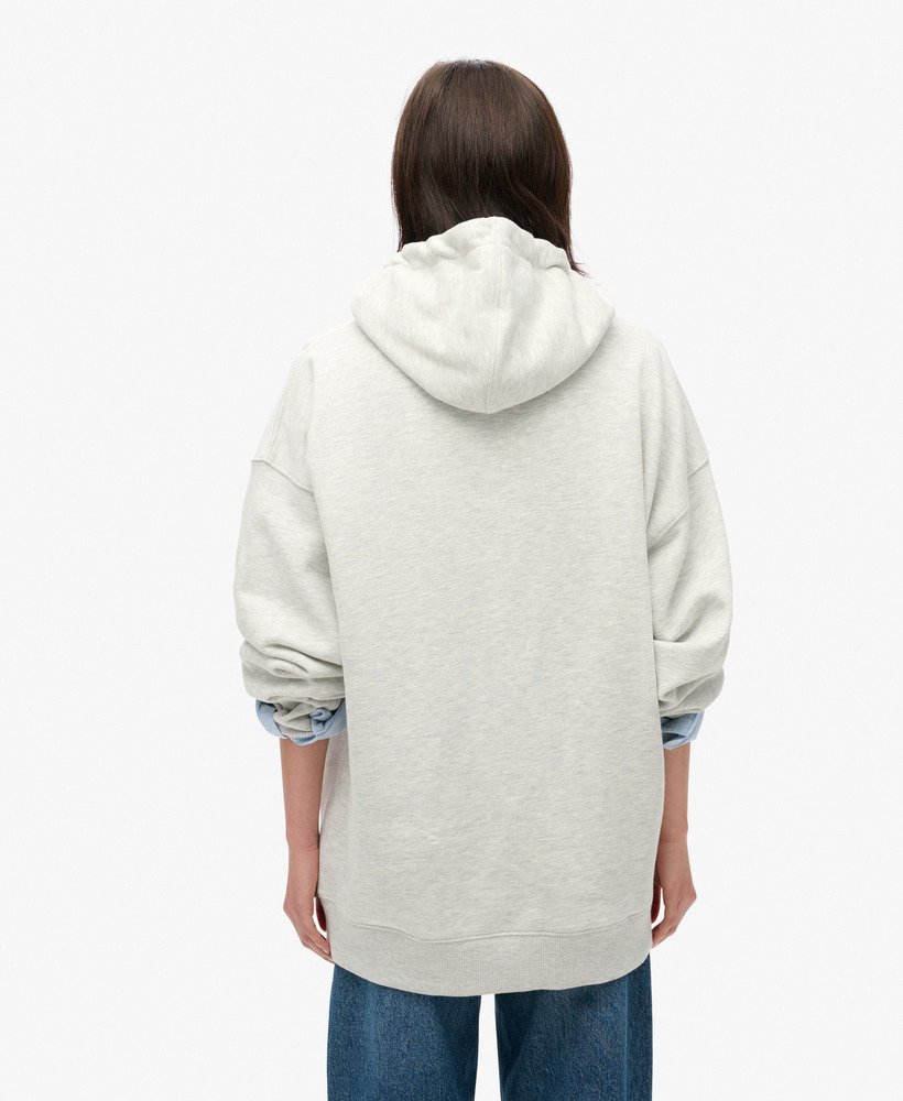 moletom com capuz oversized athletic essentials na cor cinza mesclado glacier