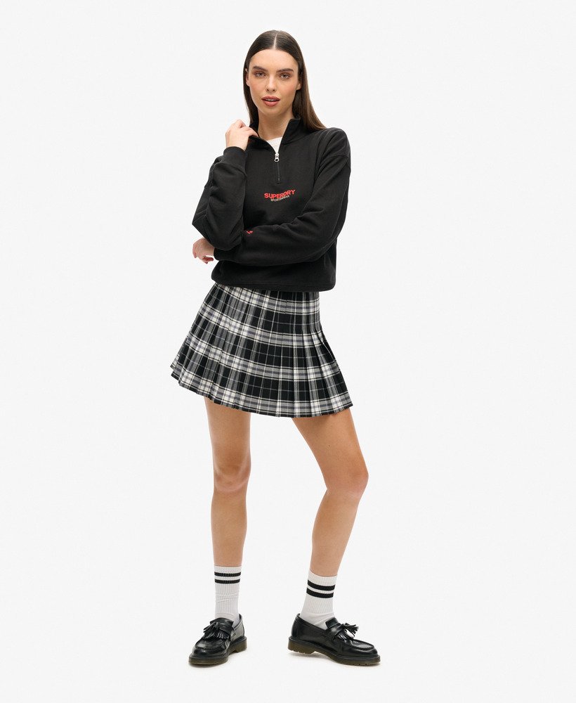 moletom sportswear logo boxy com meio zíper na cor preta