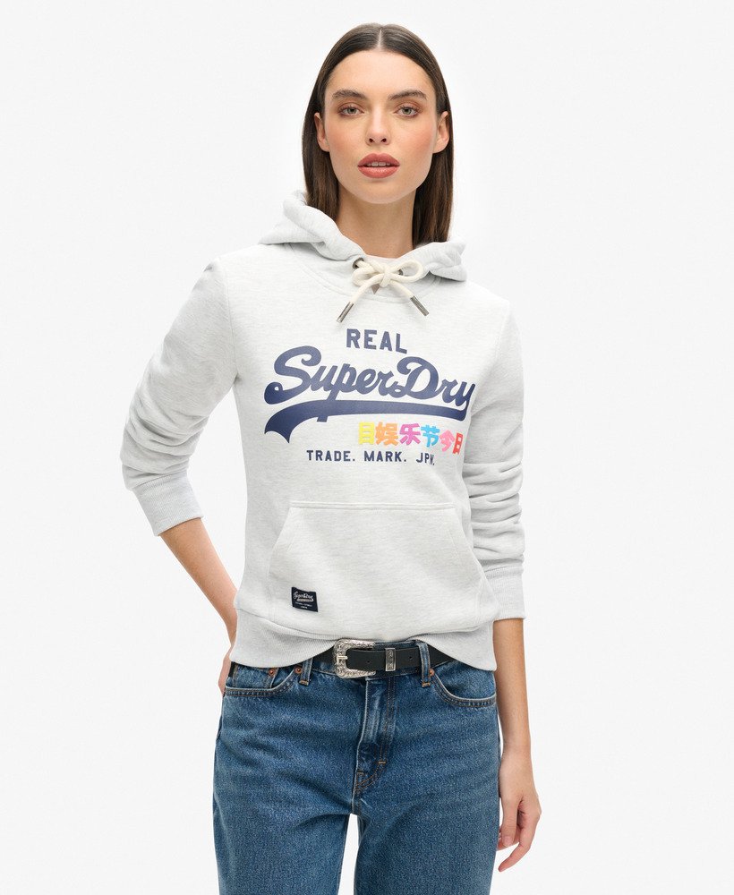 moletom com capuz vintage logo pop na cor ice marl