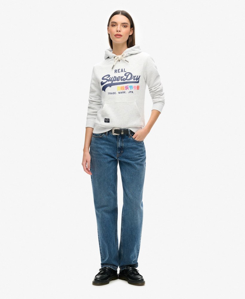 moletom com capuz vintage logo pop na cor ice marl