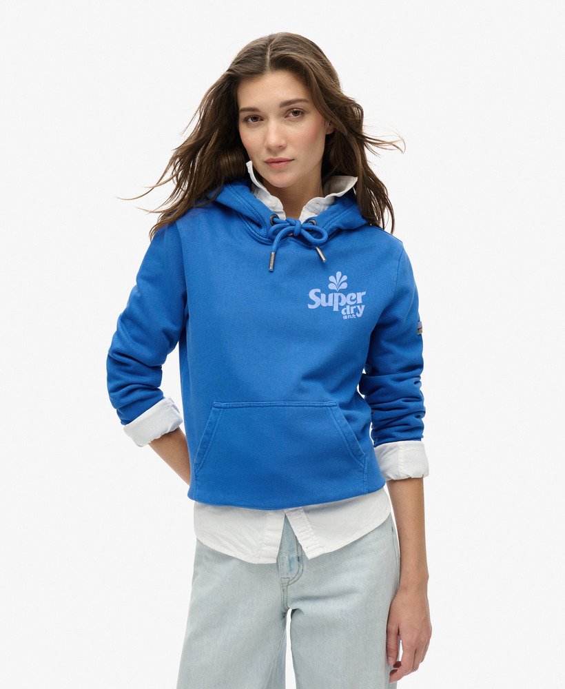 moletom com capuz cooper tonal logo na cor azul royal médio