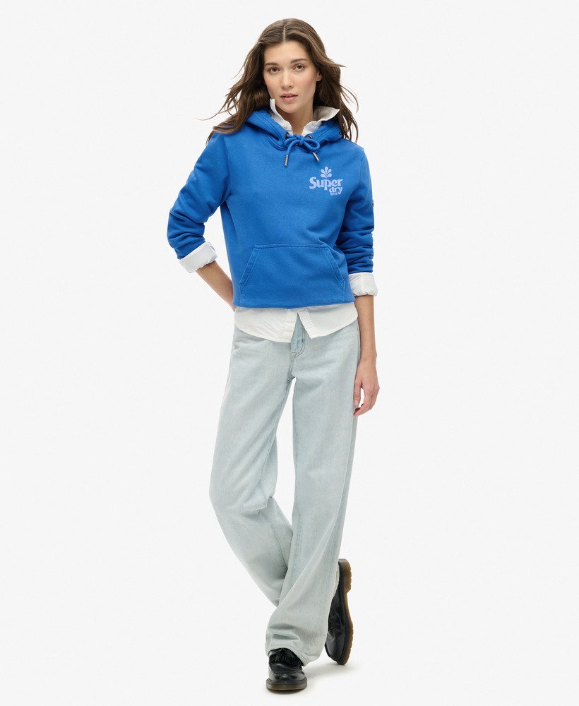 moletom com capuz cooper tonal logo na cor azul royal médio