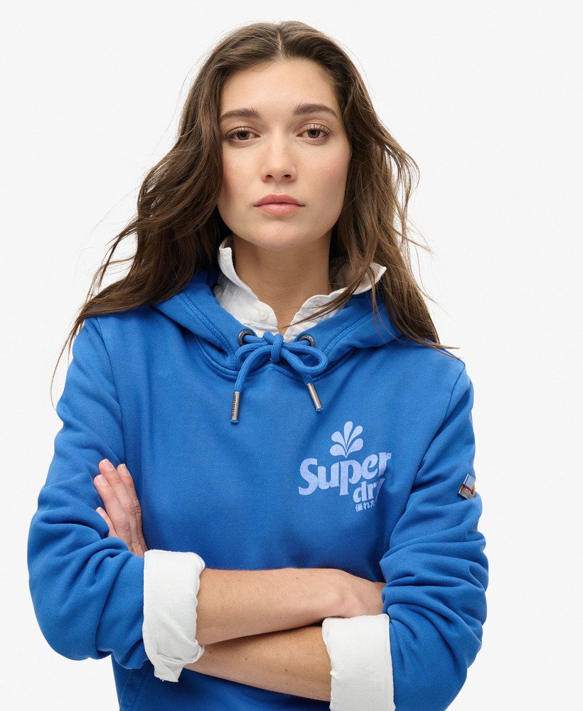 moletom com capuz cooper tonal logo na cor azul royal médio