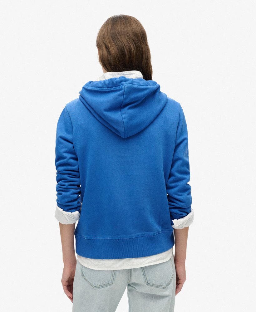 moletom com capuz cooper tonal logo na cor azul royal médio