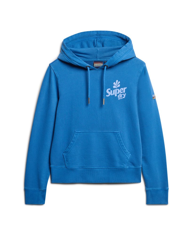 moletom com capuz cooper tonal logo na cor azul royal médio