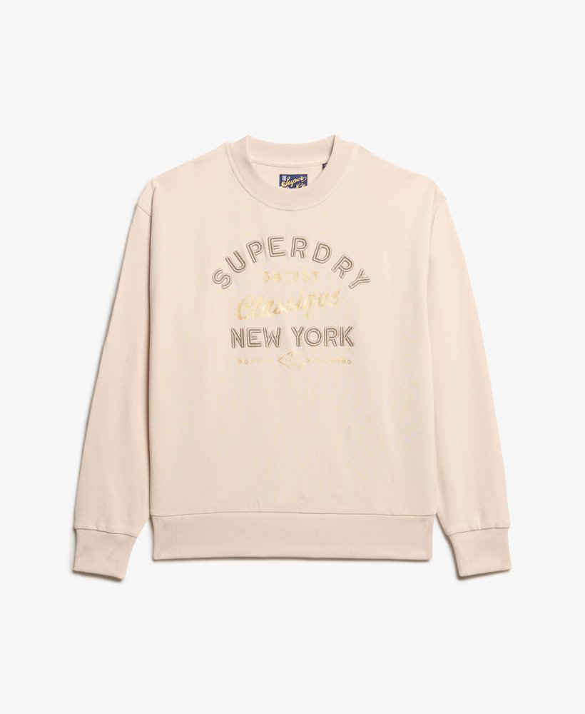 moletom folgado luxe metallic em cinza off-shade