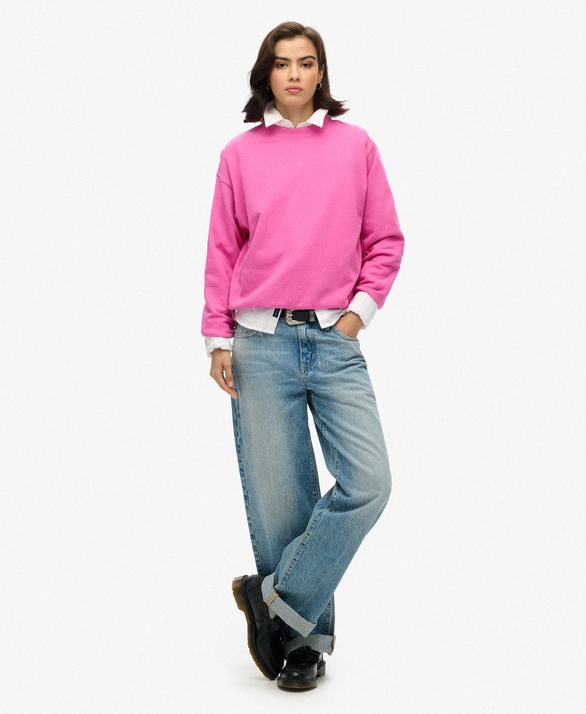 moletom essential logo na cor rosa flash