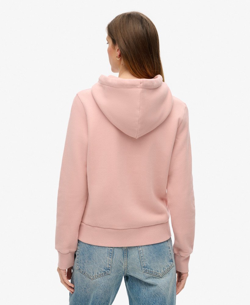 moletom premium com capuz e estampa de entrada em rosa claro