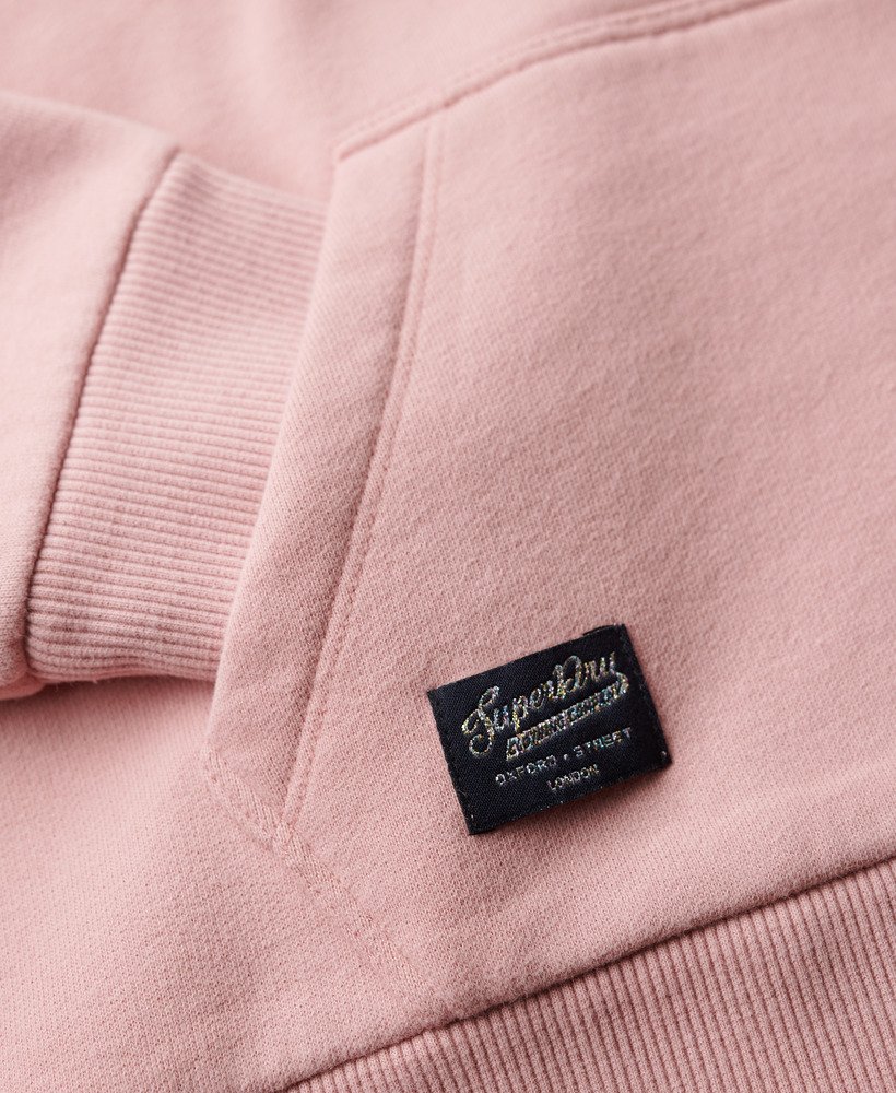 moletom premium com capuz e estampa de entrada em rosa claro