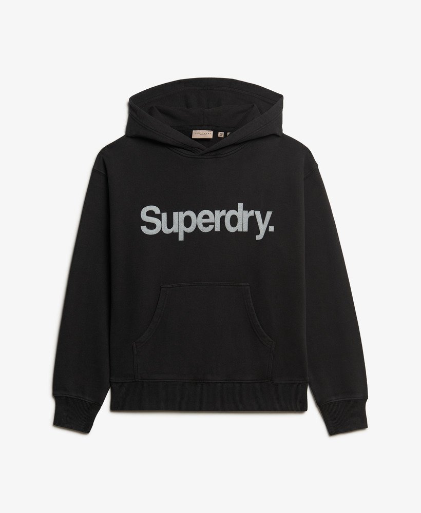 moletom folgado com capuz core logo city na cor preta