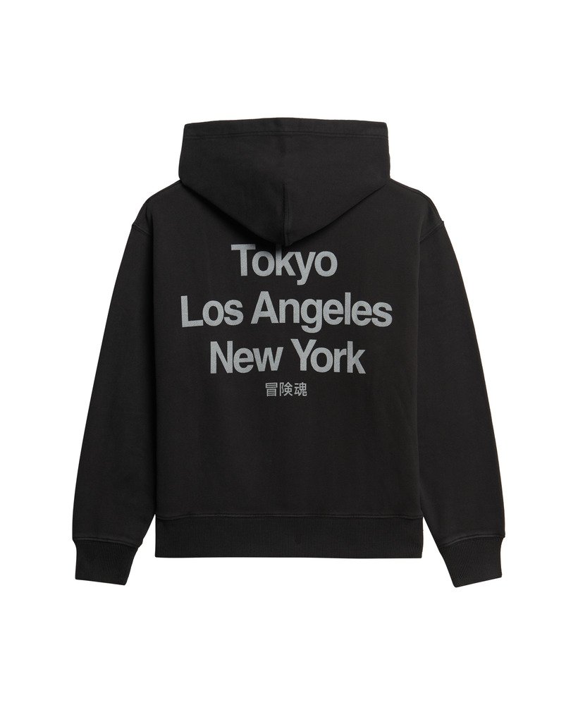 moletom folgado com capuz core logo city na cor preta