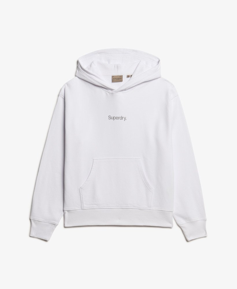 moletom folgado com capuz core logo city em branco brilhante