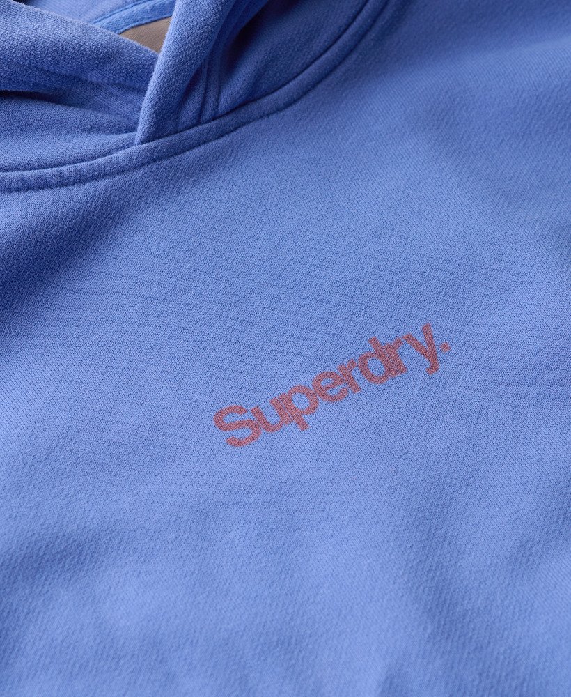 moletom folgado com capuz core logo city em azul chambray