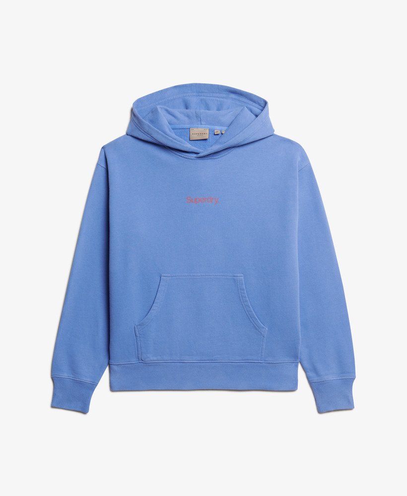 moletom folgado com capuz core logo city em azul chambray