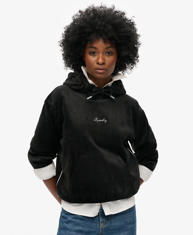 moletom country club velour loose na cor preta