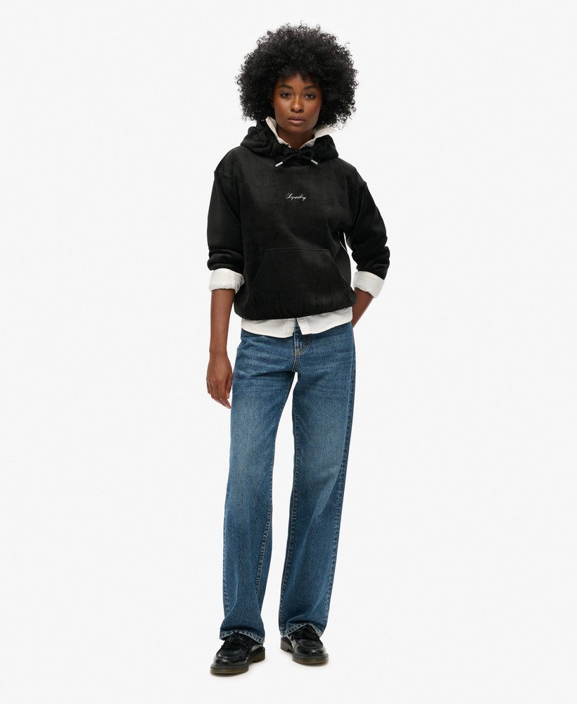 moletom country club velour loose na cor preta