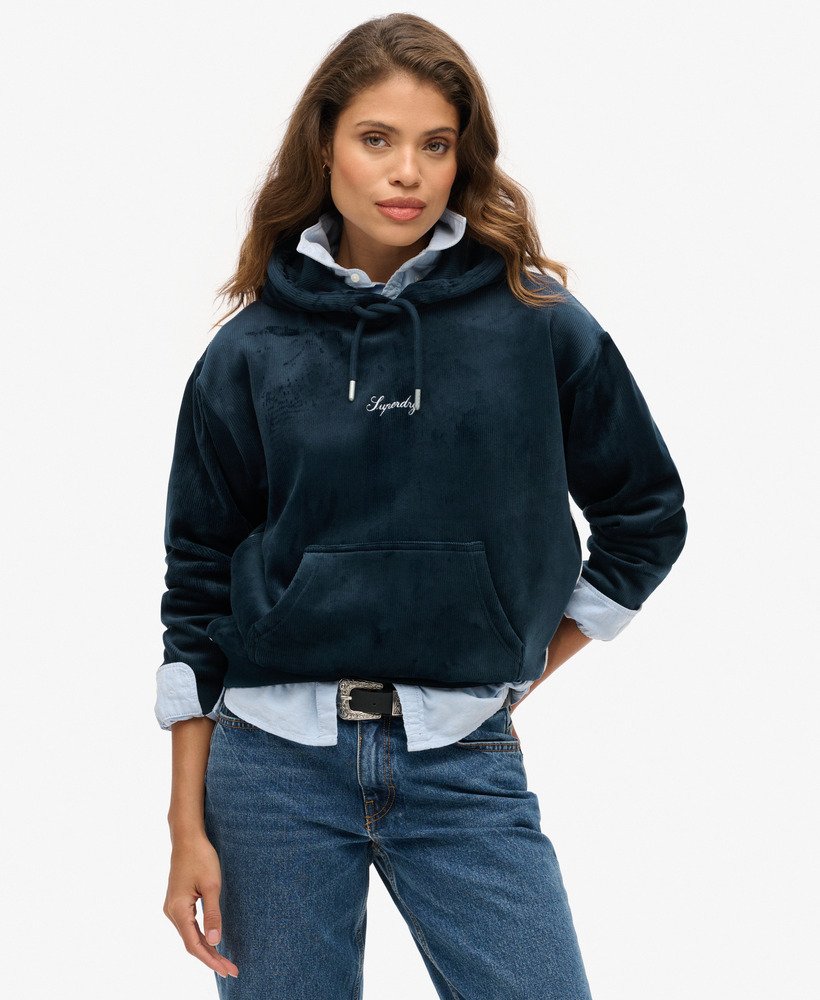 moletom country club velour loose na cor blueberry navy