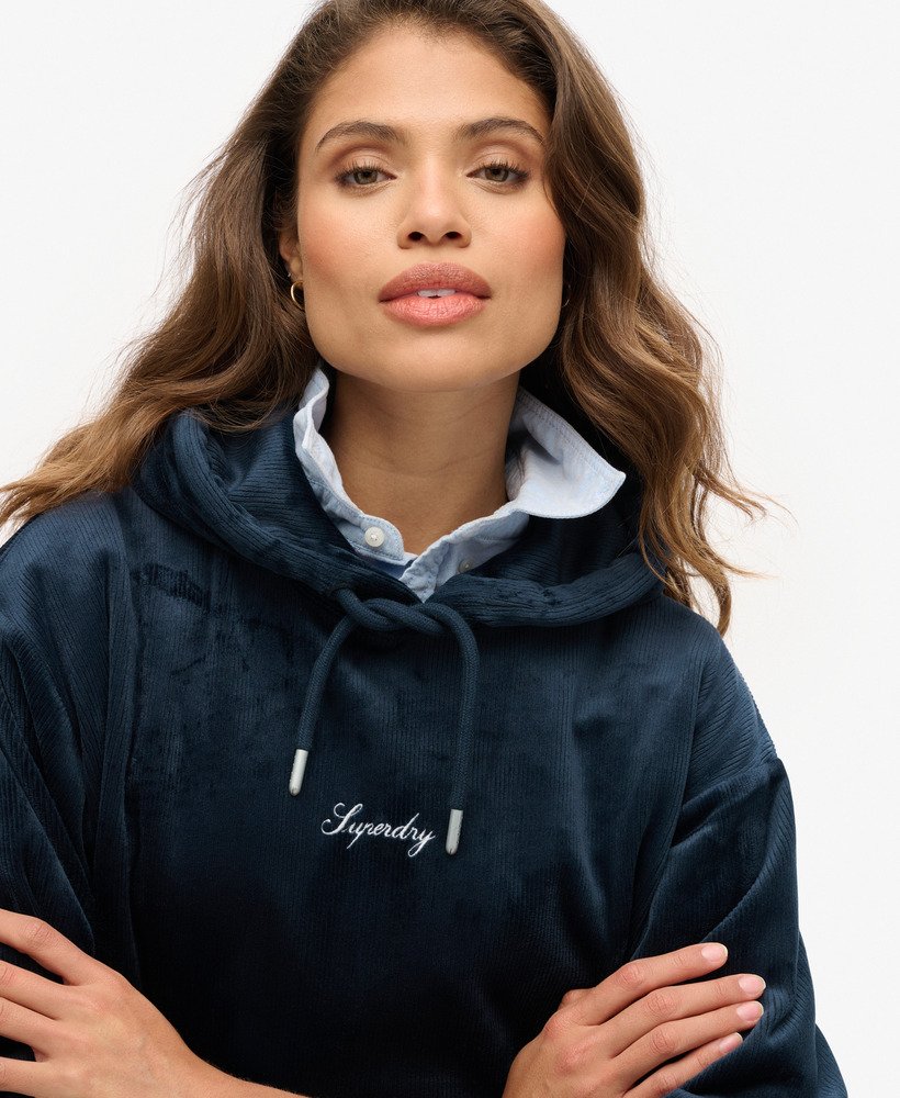 moletom country club velour loose na cor blueberry navy