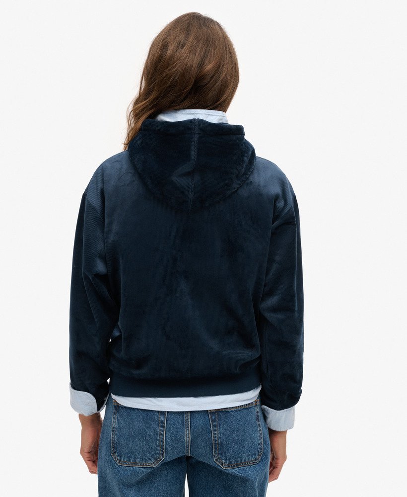 moletom country club velour loose na cor blueberry navy