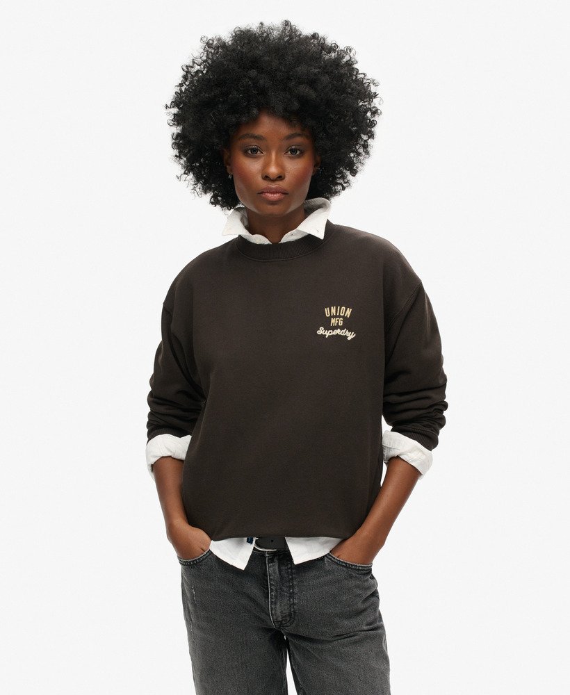 moletom workwear graphic loose na cor bison black