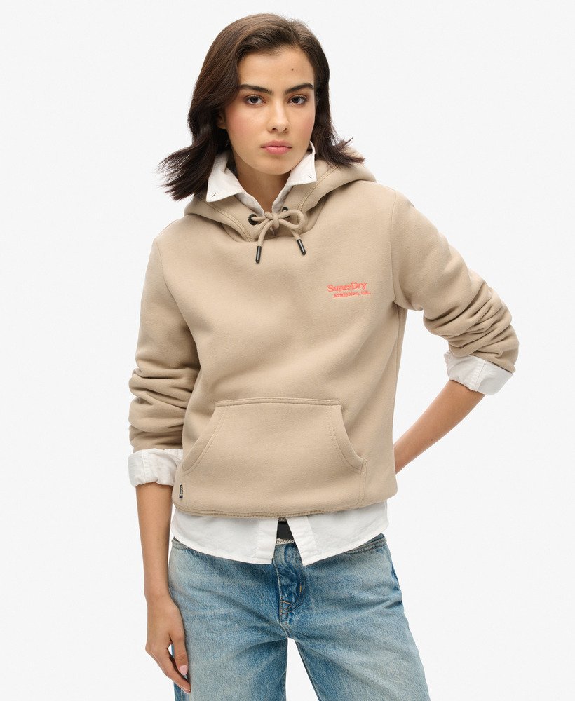 moletom com capuz essential logo na cor cinza-pedra