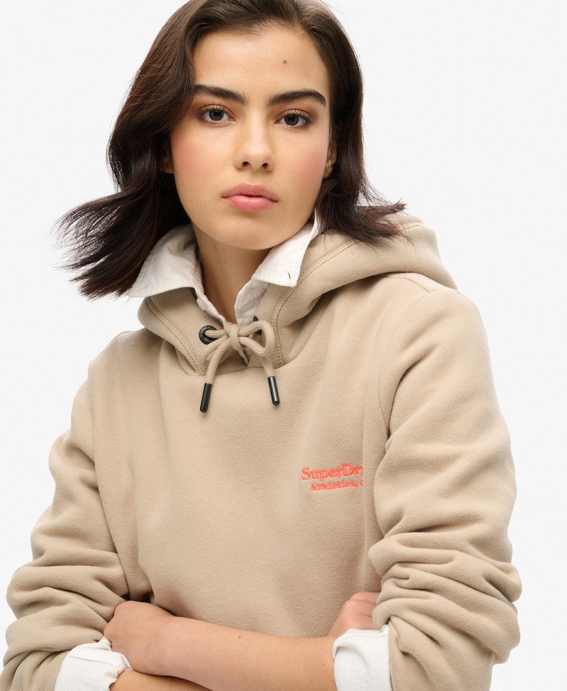 moletom com capuz essential logo na cor cinza-pedra