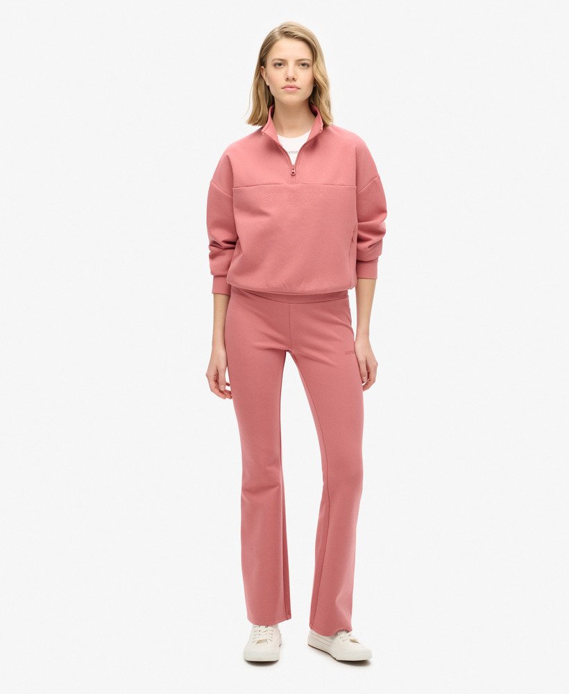 moletom sport tech relaxed com meio zíper na cor rosa murcha