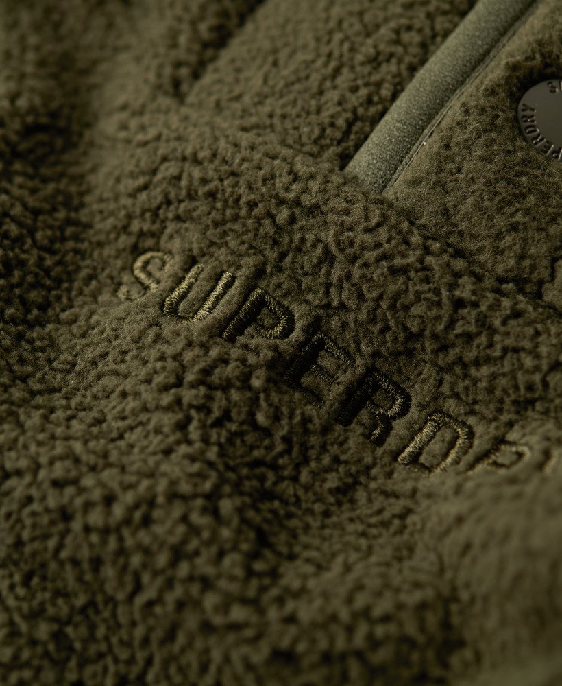 moletom henley sport tech sherpa na cor cáqui militar