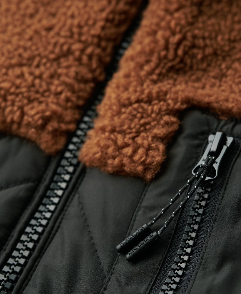 jaqueta híbrida de lã polar workwear na cor marrom bison