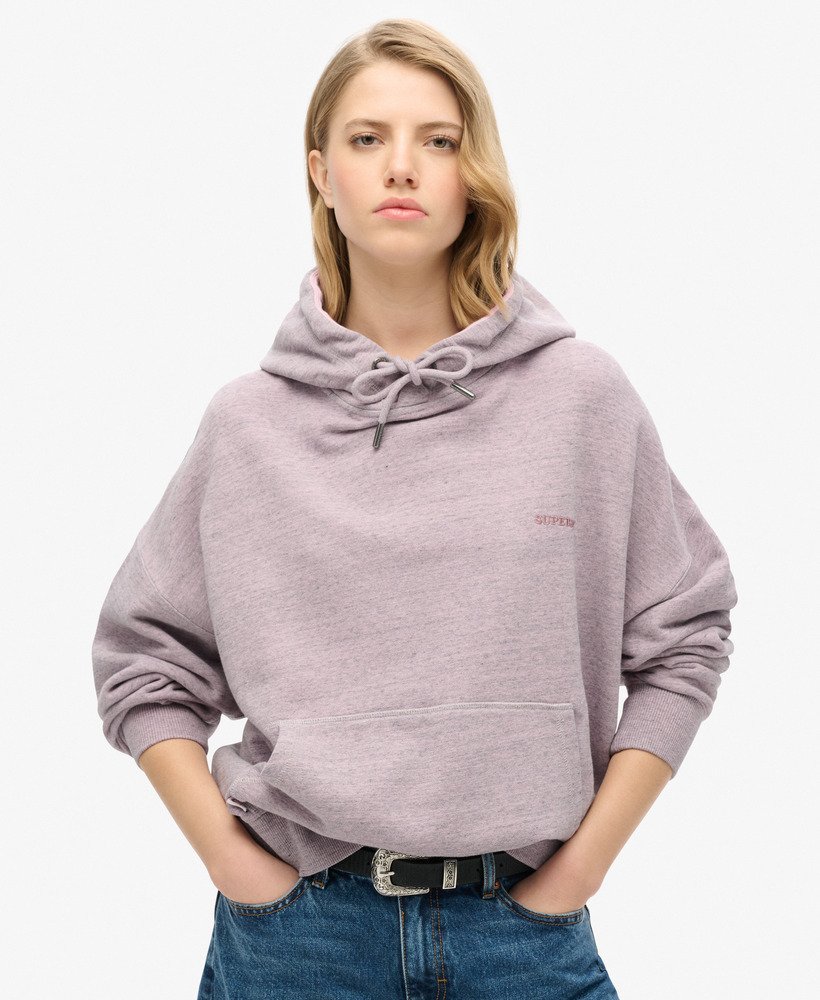 moletom com capuz essential logo overdyed na cor rosa claro