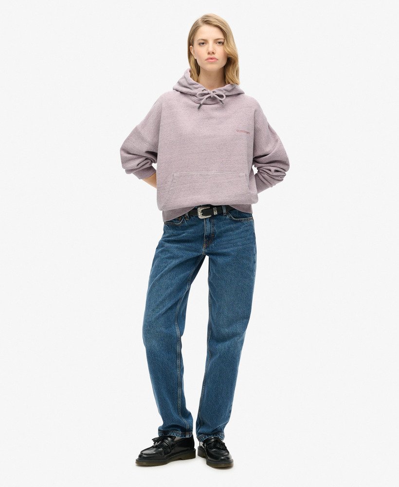 moletom com capuz essential logo overdyed na cor rosa claro