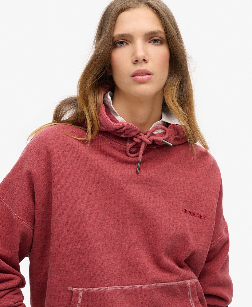 moletom com capuz essential logo overdyed na cor rich port