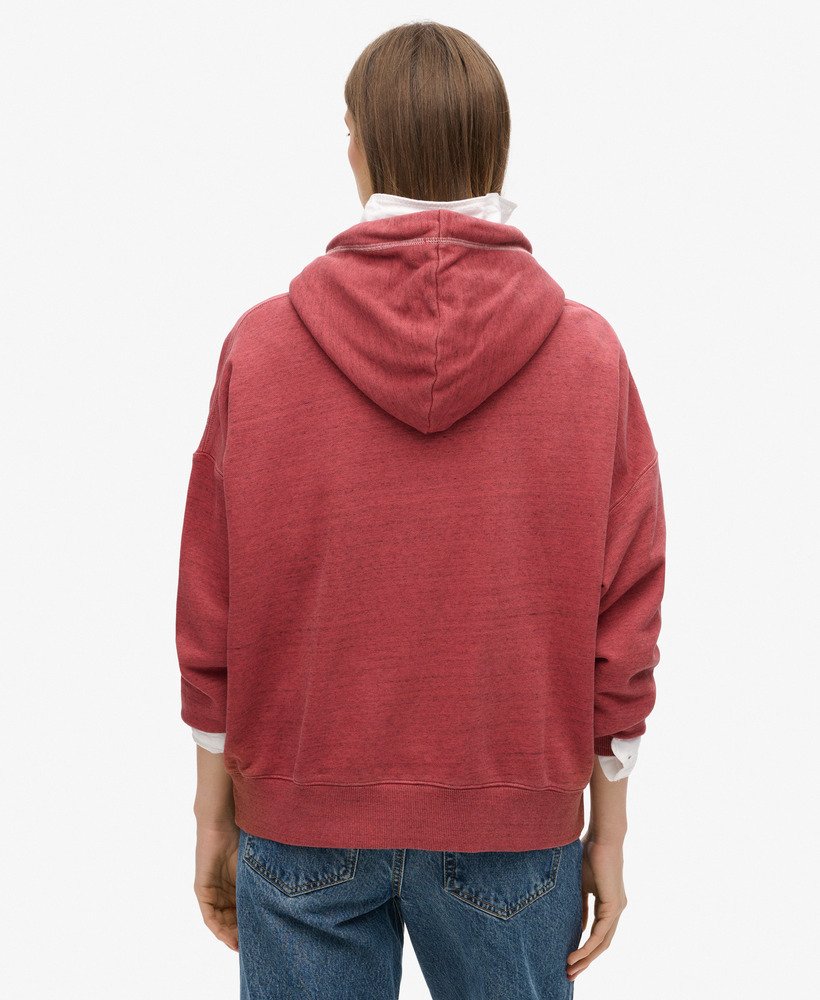 moletom com capuz essential logo overdyed na cor rich port