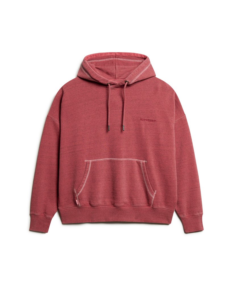 moletom com capuz essential logo overdyed na cor rich port