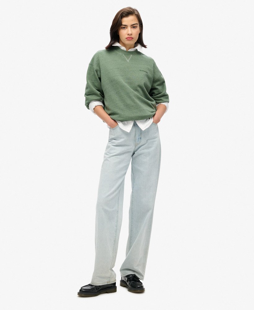moletom essential logo overdyed na cor verde buffalo