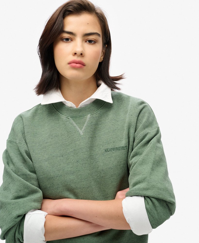 moletom essential logo overdyed na cor verde buffalo