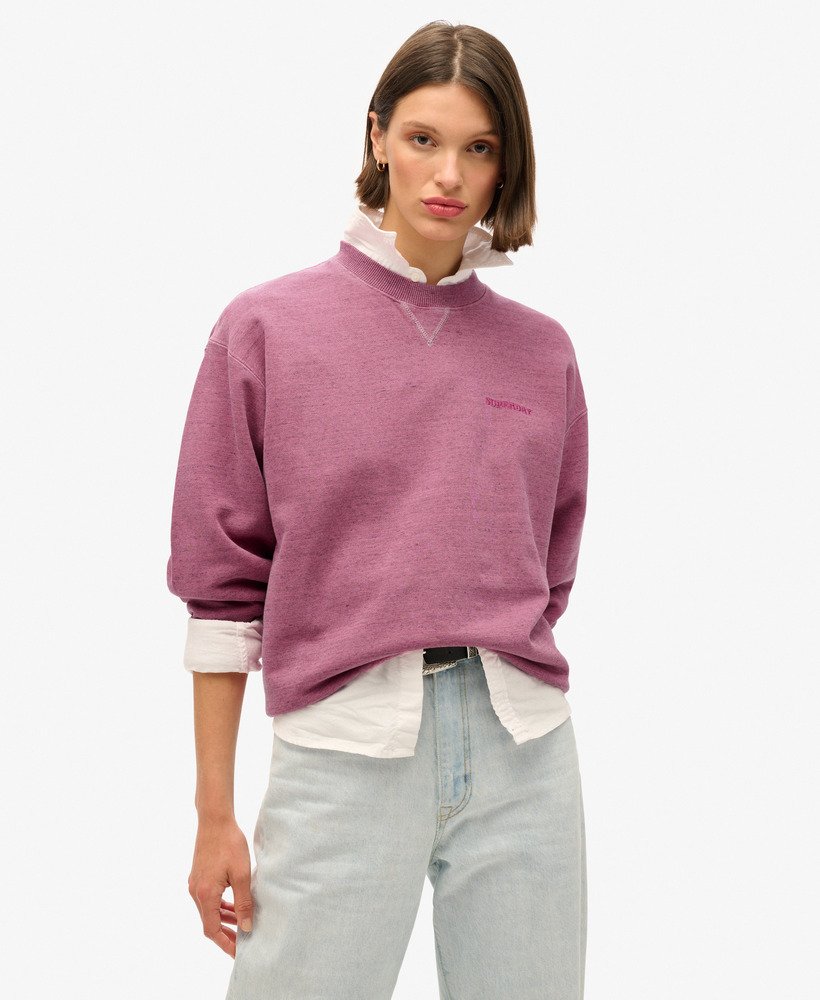 moletom essential logo overdyed em rosa choque