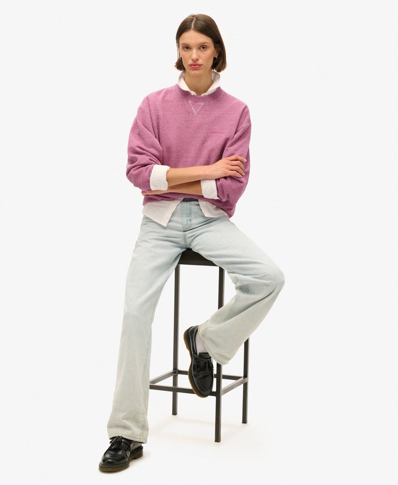 moletom essential logo overdyed em rosa choque