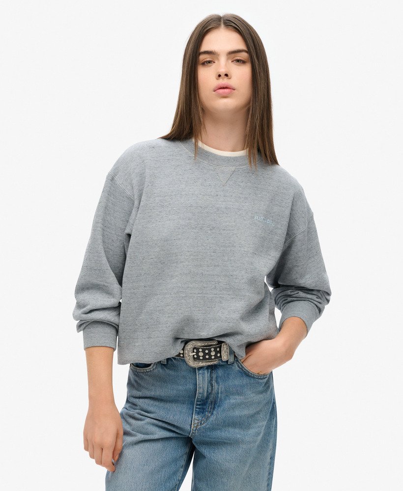 moletom essential logo overdyed na cor azul neblina