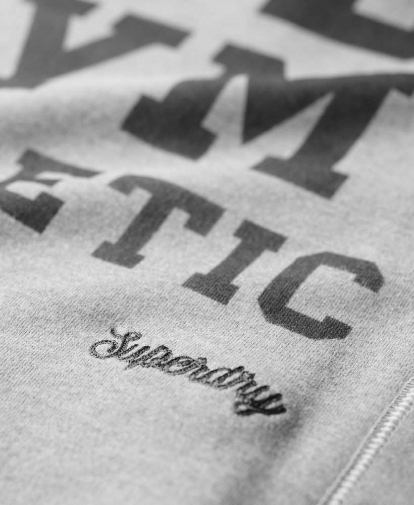 moletom cropped folgado athletic essentials na cor cinza mesclado.