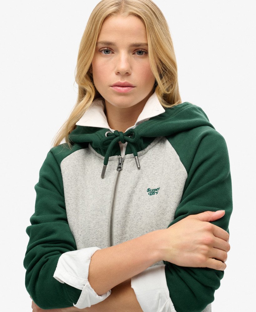 moletom com zíper essential baseball em verde esmaltecinza atlético mrl