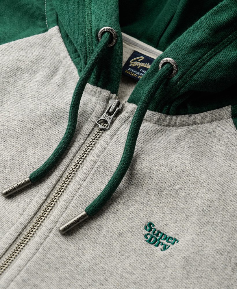 moletom com zíper essential baseball em verde esmaltecinza atlético mrl
