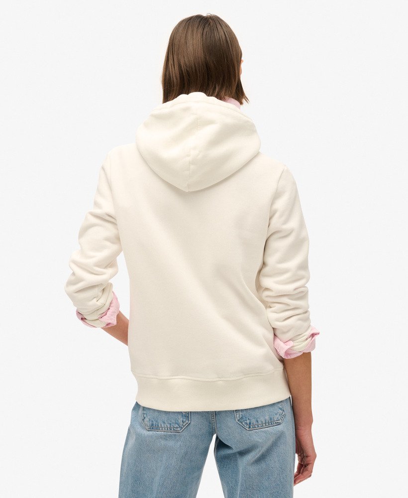 moletom com zíper e logo essencial na cor off white