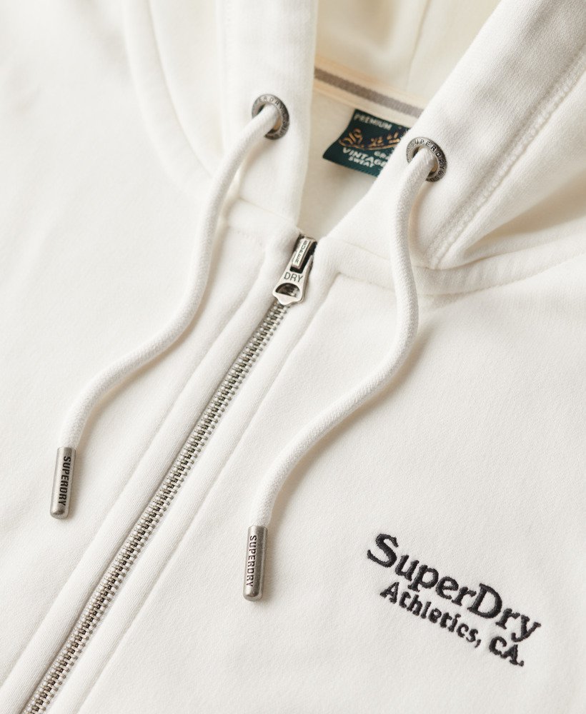 moletom com zíper e logo essencial na cor off white