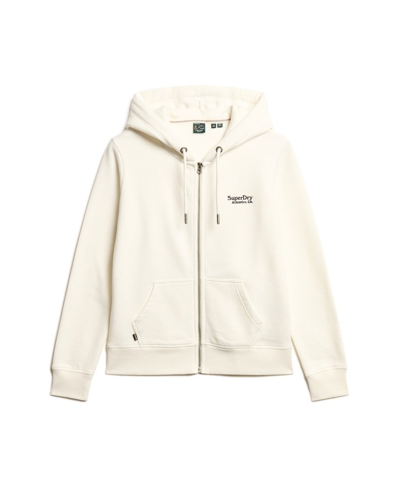 moletom com zíper e logo essencial na cor off white